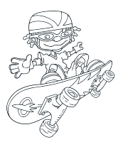 A coloring page of rocket power